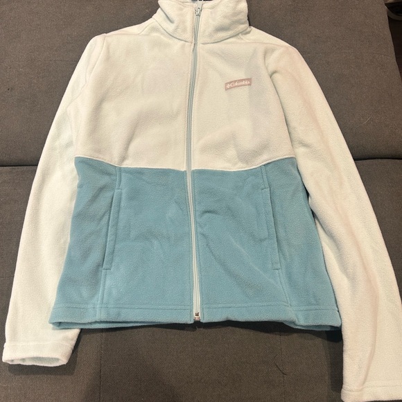 Columbia Blue and White Fleece Jacket - Picture 1 of 2